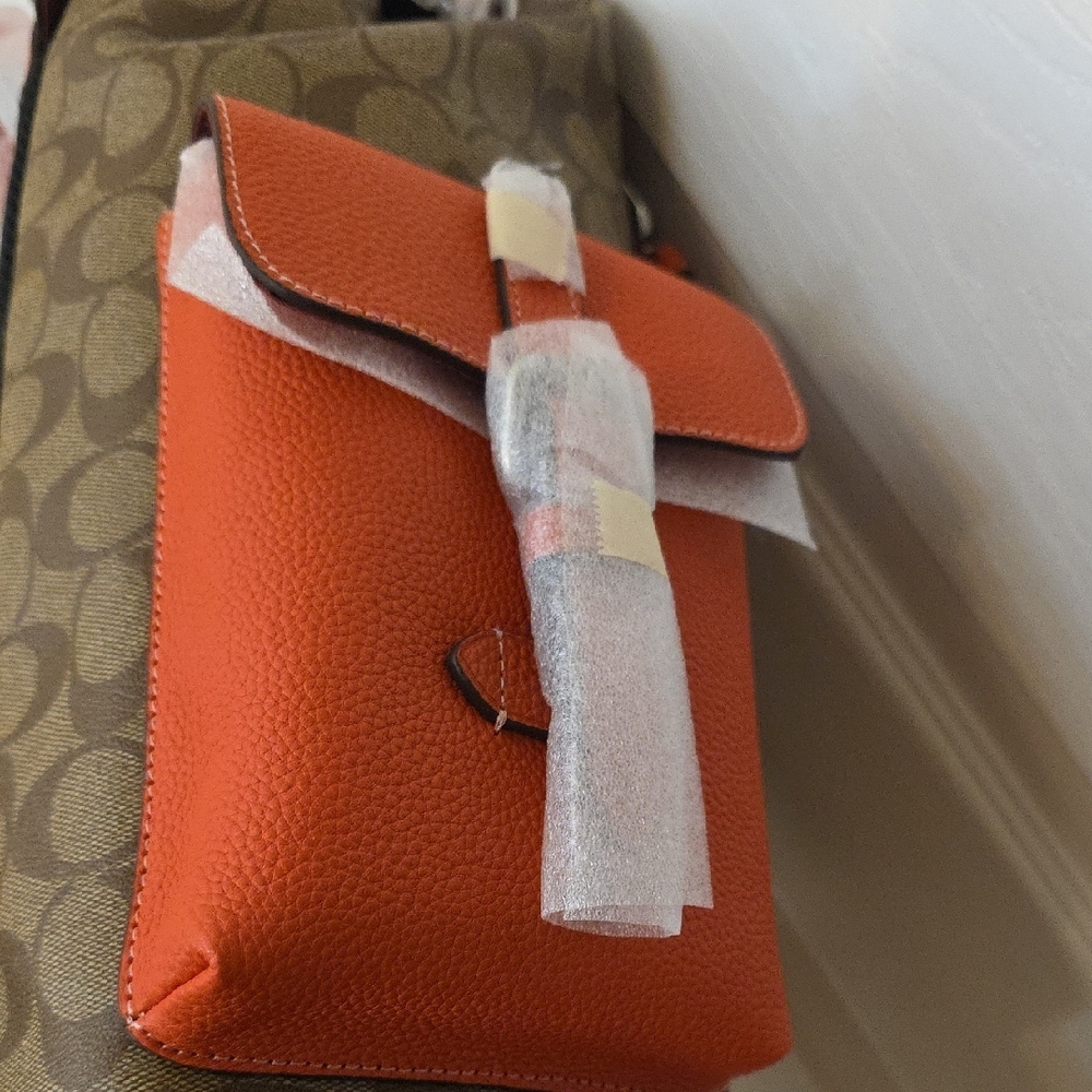 Coach Brown‎ and Orange Backpack with Signature Design - Picture 9 of 16